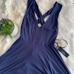 Lulus Navy Blue Skater Dress